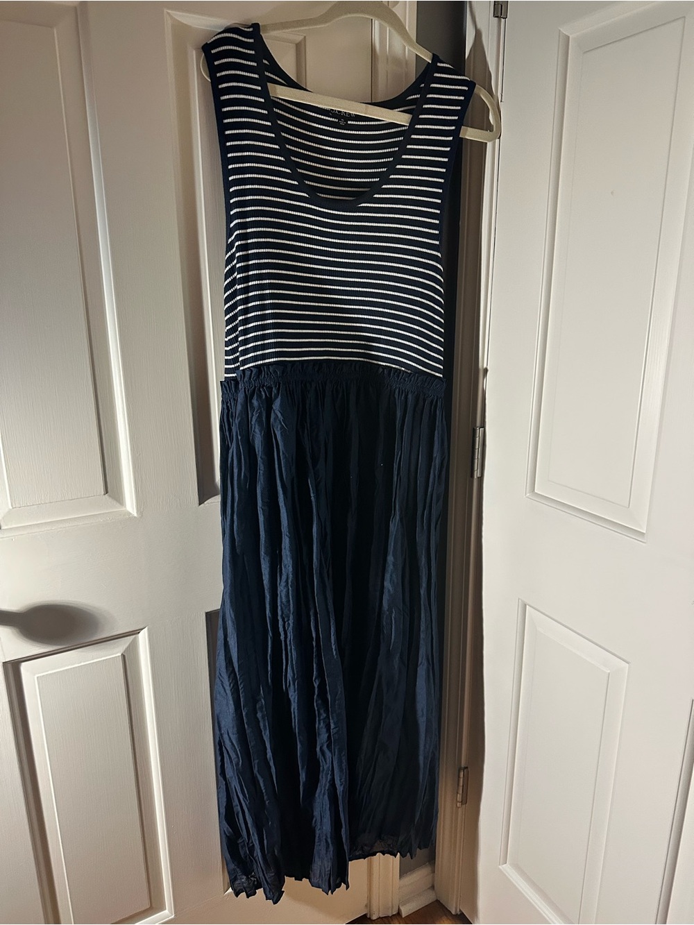 J. Crew Navy and White Striped Maxi Dress